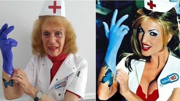 Gli ospiti di una casa di riposo londinese riproducono le copertine di album iconici