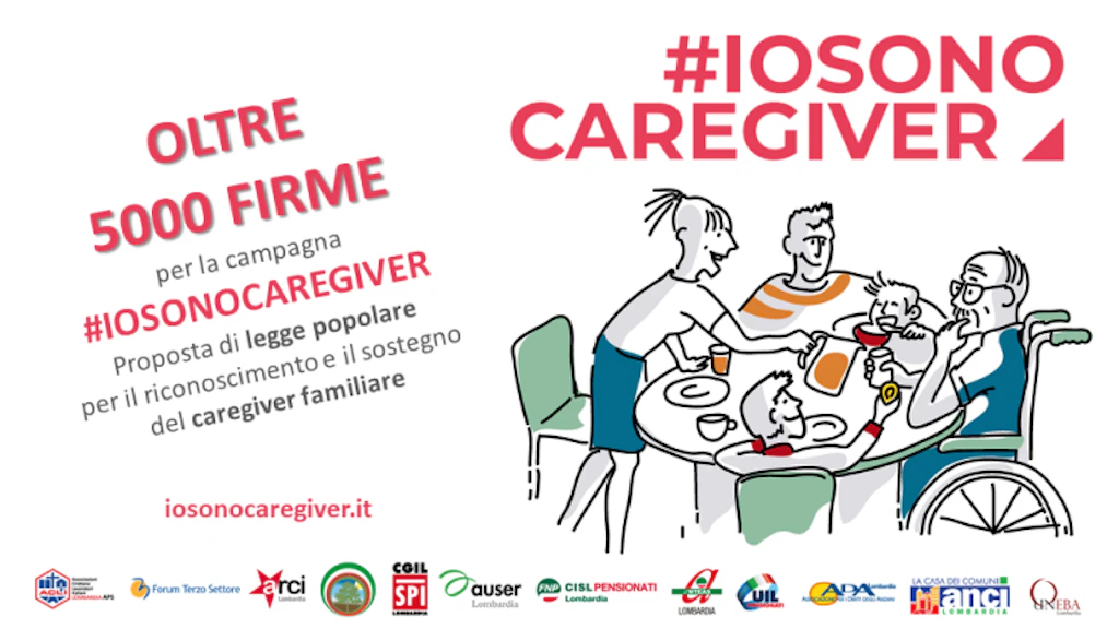 Depositate 5000 firme di cittadini lombardi in Regione a sostegno della proposta di legge per i caregiver familiari