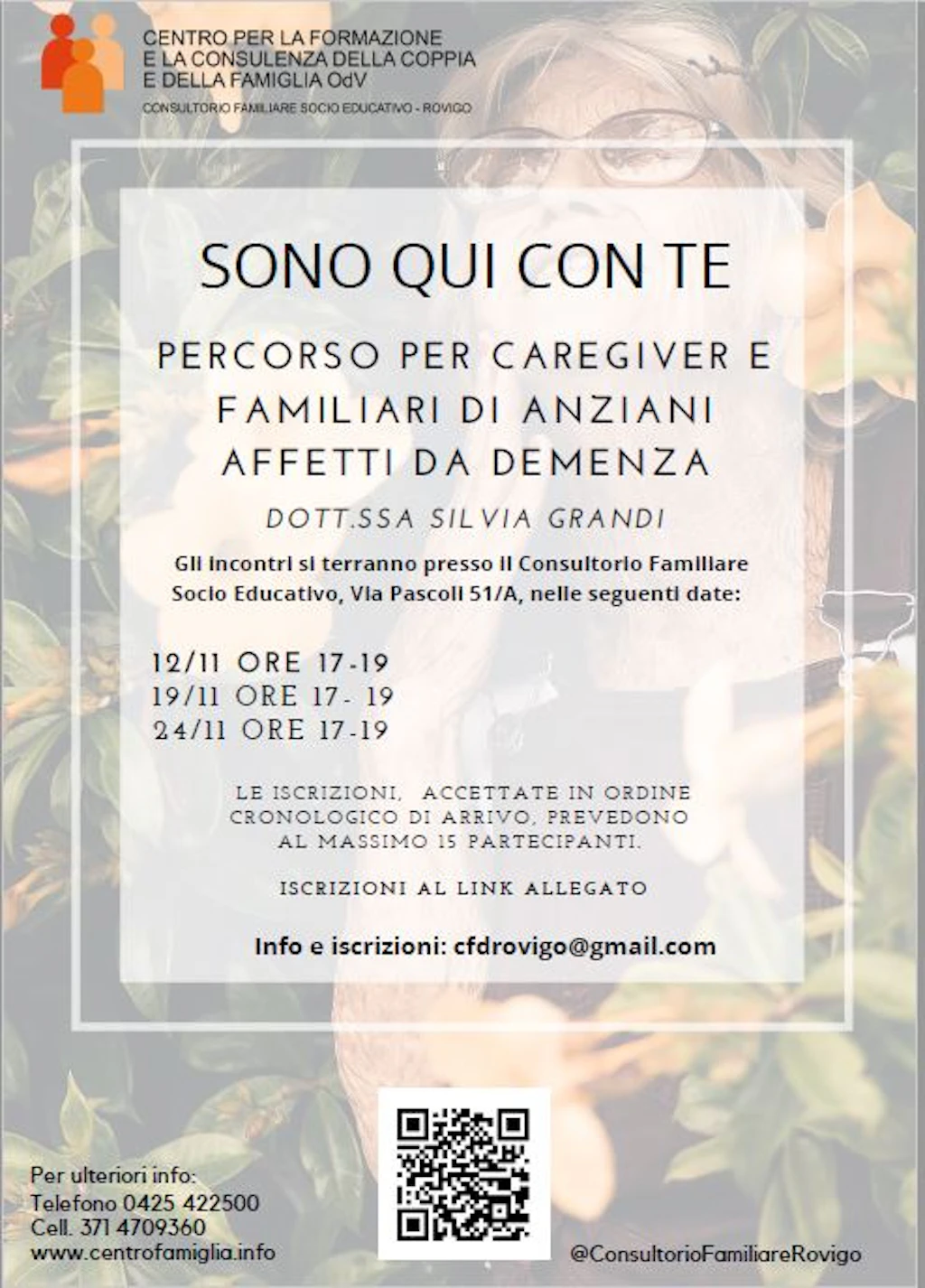 Sono qui con te: a Rovigo un percorso di formazione di tre incontri sulla Demenza Senile